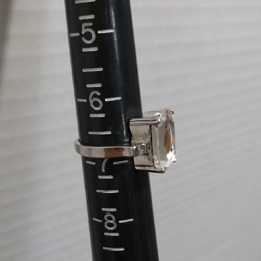 Unlisted Silver Ring with Clear Gemstone